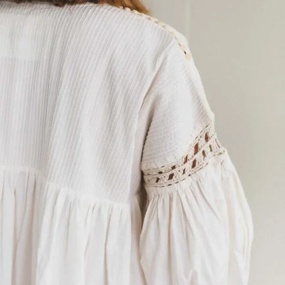 Story MFG. Mon Dress in Ecru Top Stitch - Picture 5 of 10